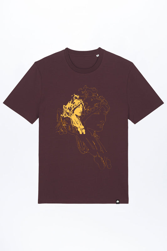 M-STTU169-Basic-T-Shirt-aus-Bio-Baumwolle-mit-Druck-Asian-Woman-Red-Brown