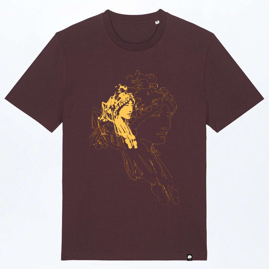 M-STTU169-Basic-T-Shirt-aus-Bio-Baumwolle-mit-Druck-Asian-Woman-Red-Brown