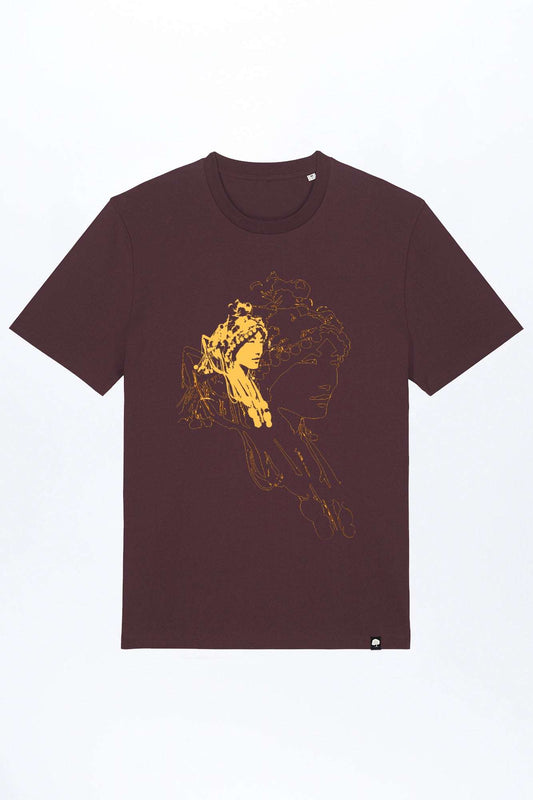 M-STTU169-Basic-T-Shirt-aus-Bio-Baumwolle-mit-Druck-Asian-Woman-Red-Brown