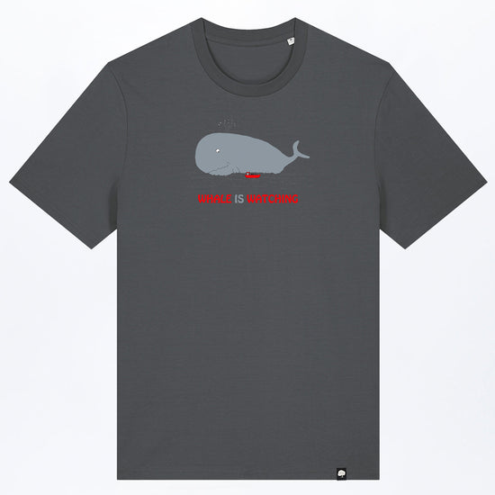 M-STTU169-Basic-T-Shirt-aus-Bio-Baumwolle-mit-Druck-Whale-Watching-Anthracite
