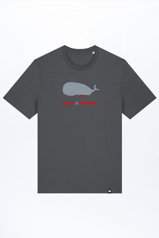M-STTU169-Basic-T-Shirt-aus-Bio-Baumwolle-mit-Druck-Whale-Watching-Anthracite