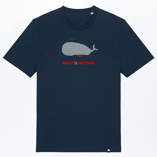 M-STTU169-Basic-T-Shirt-aus-Bio-Baumwolle-mit-Druck-Whale-Watching-French-Navy