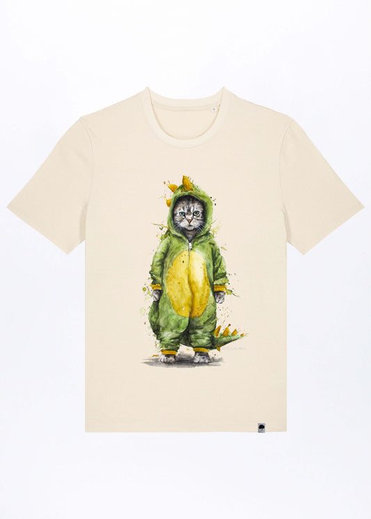 M-STTU169-Cat-Fight-Basic-T-Shirt-aus-Bio-Baumwolle-Gruene-Mode-LAREX-Natural-Raw-Vorne