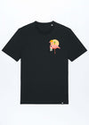 M-STTU169-Flamingo-Summer-Basic-T-Shirt-aus-Bio-Baumwolle-Natur-Mode-LAREX-Black-Vorne