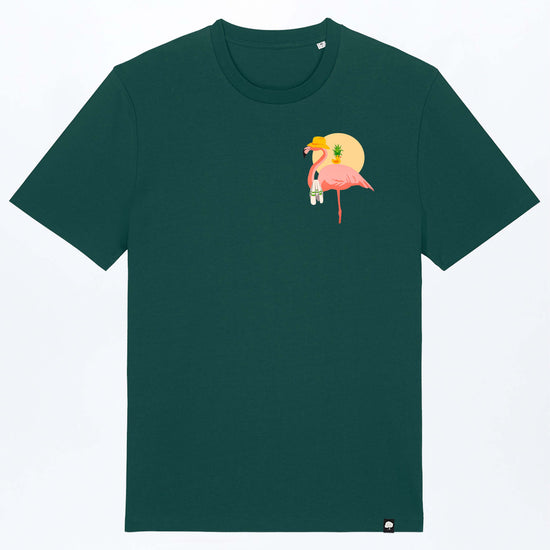 M-STTU169-Flamingo-Summer-Basic-T-Shirt-aus-Bio-Baumwolle-Natur-Mode-LAREX-Glazed-Green-Vorne
