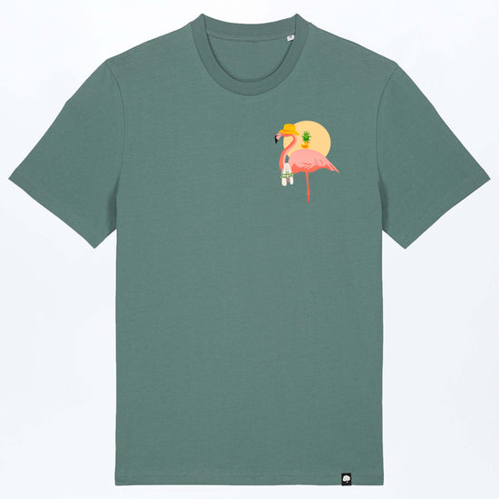 M-STTU169-Flamingo-Summer-Basic-T-Shirt-aus-Bio-Baumwolle-Natur-Mode-LAREX-Green-Bay-VorneiuYOGIQZSGhmH