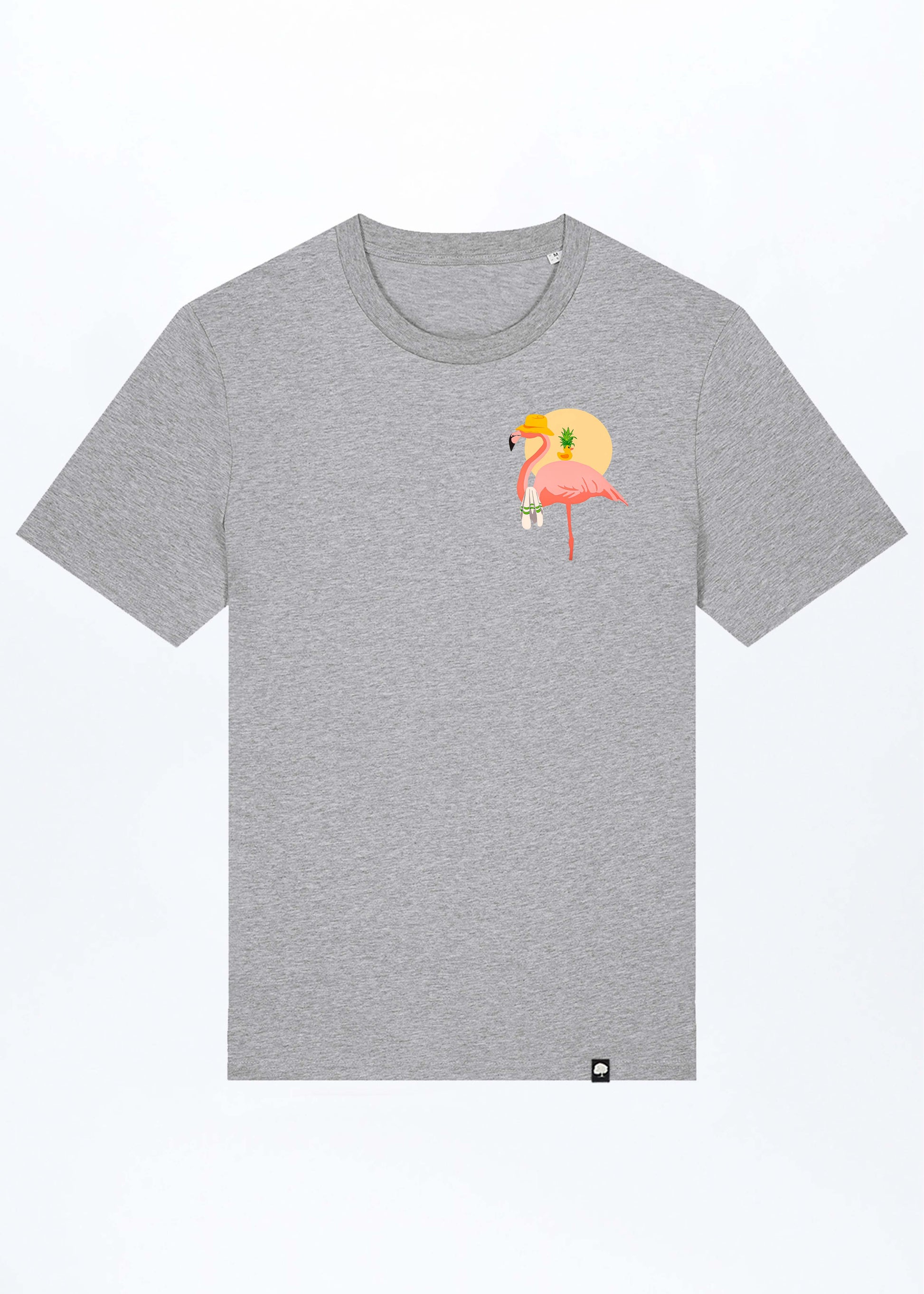 M-STTU169-Flamingo-Summer-Basic-T-Shirt-aus-Bio-Baumwolle-Natur-Mode-LAREX-Heather-Grey-Vorne