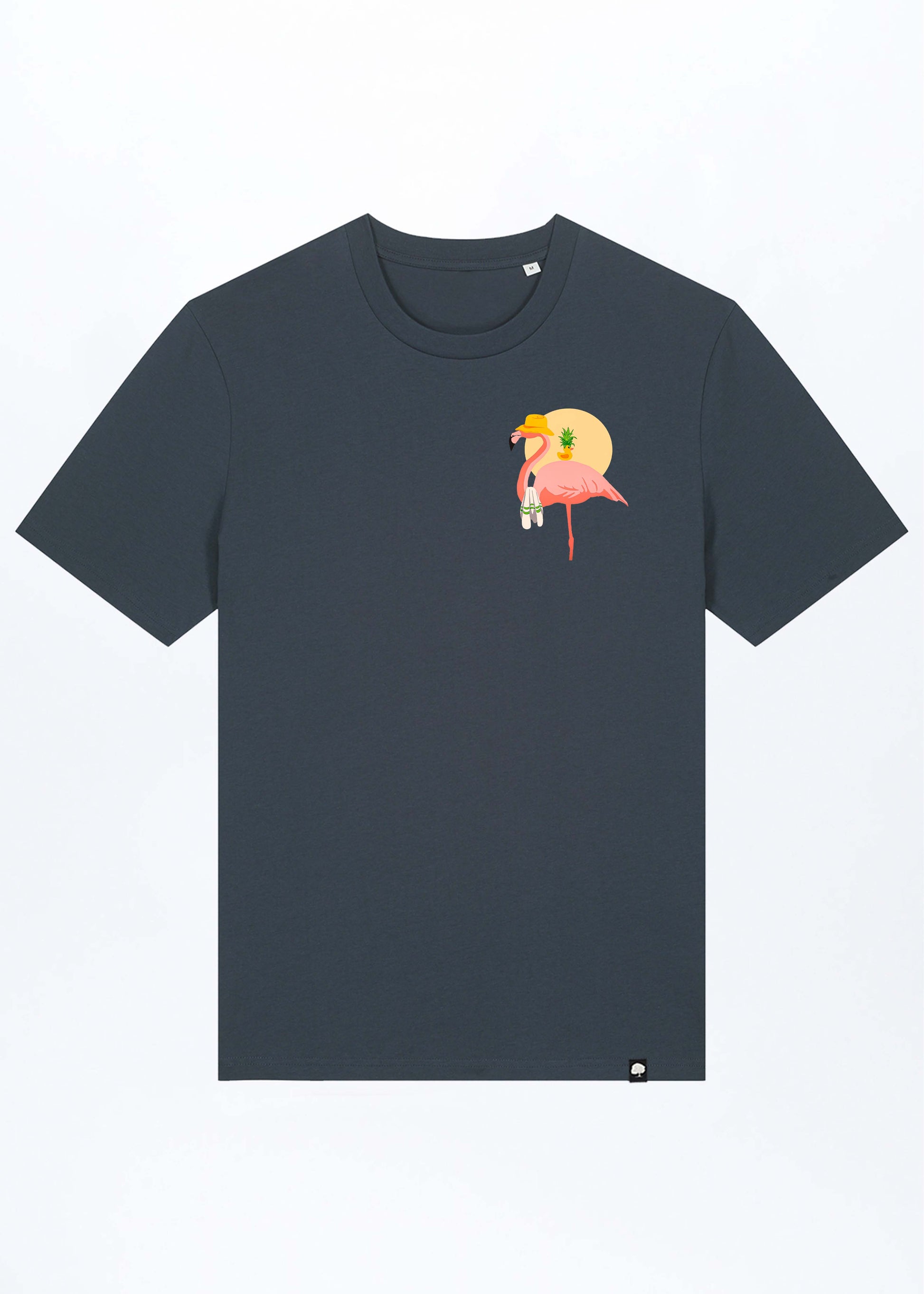 M-STTU169-Flamingo-Summer-Basic-T-Shirt-aus-Bio-Baumwolle-Natur-Mode-LAREX-India-Ink-Grey-Vorne