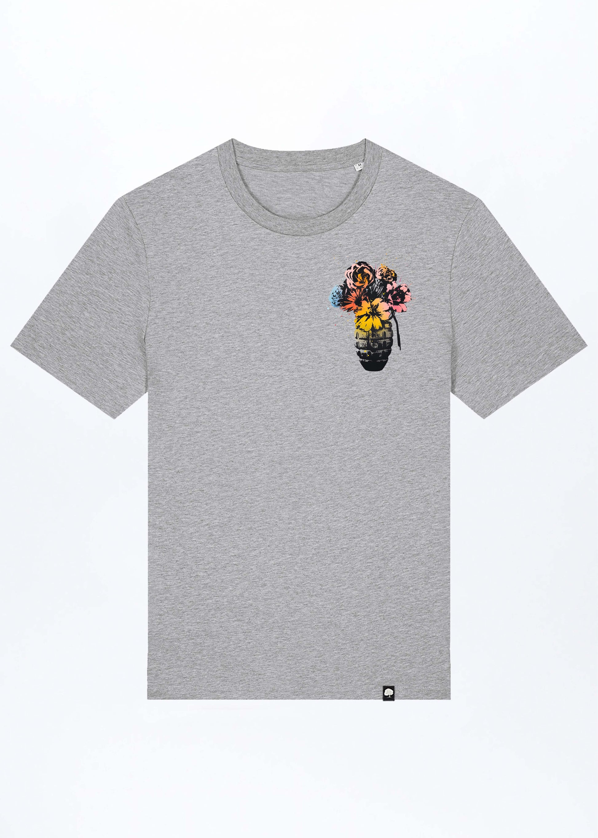 M-STTU169-Granate-Basic-T-Shirt-aus-Bio-Baumwolle-Mode-Kleidung-LAREX-Heather-Grey-Vorne