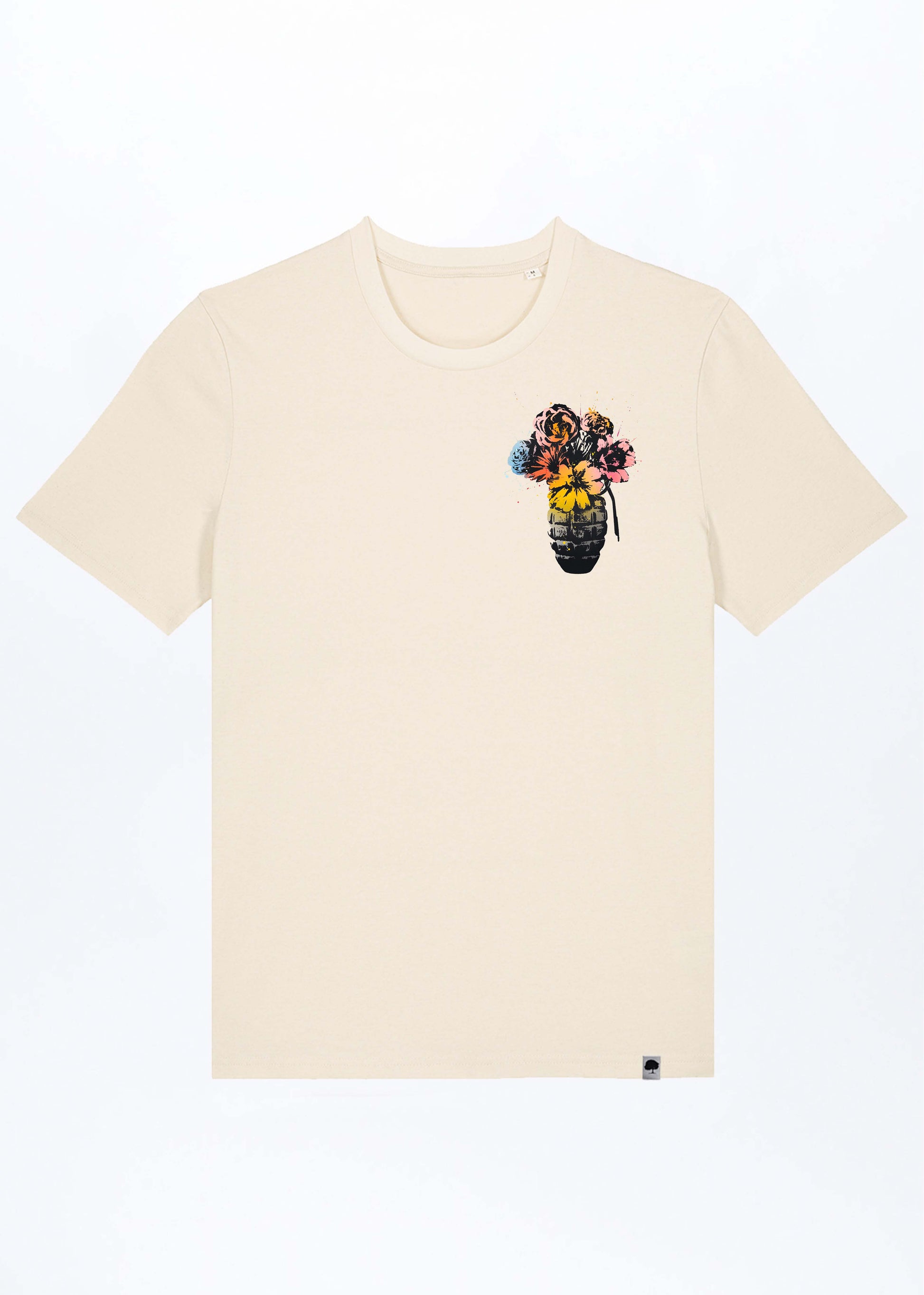 M-STTU169-Granate-Basic-T-Shirt-aus-Bio-Baumwolle-Mode-Kleidung-LAREX-Natural-Raw-Vorne