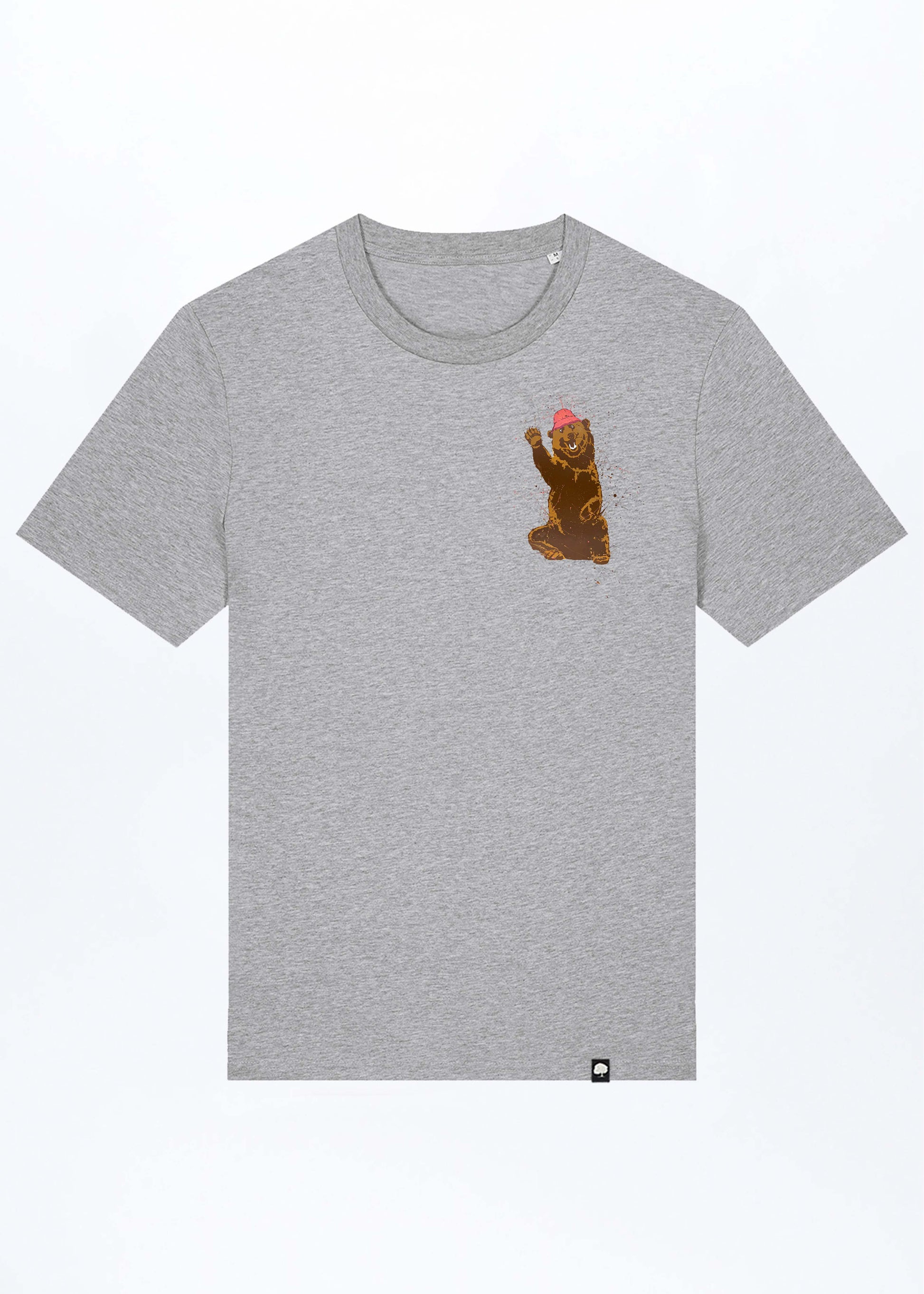 M-STTU169-Happy-Baer-Basic-T-Shirt-aus-Bio-Baumwolle-Bio-Mode-LAREX-Heather-Grey-Vorne