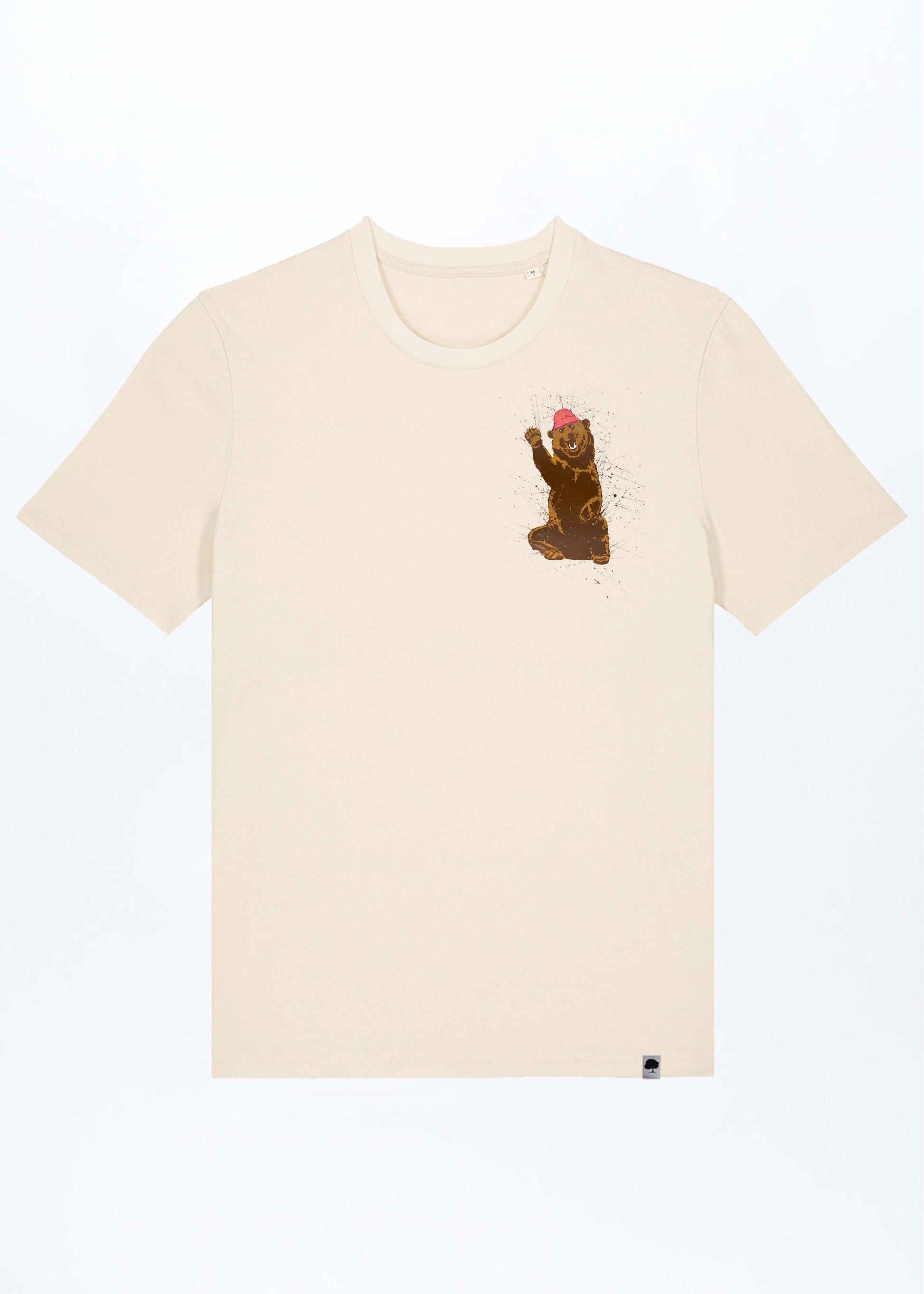 M-STTU169-Happy-Baer-Basic-T-Shirt-aus-Bio-Baumwolle-Bio-Mode-LAREX-Natural-Raw-Vorne