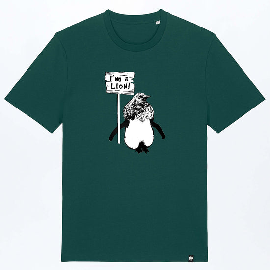 M-STTU169-I-Am-A-Lion-Basic-T-Shirt-aus-Bio-Baumwolle-Natuerliche-Mode-LAREX-Glazed-Green-Vorne1