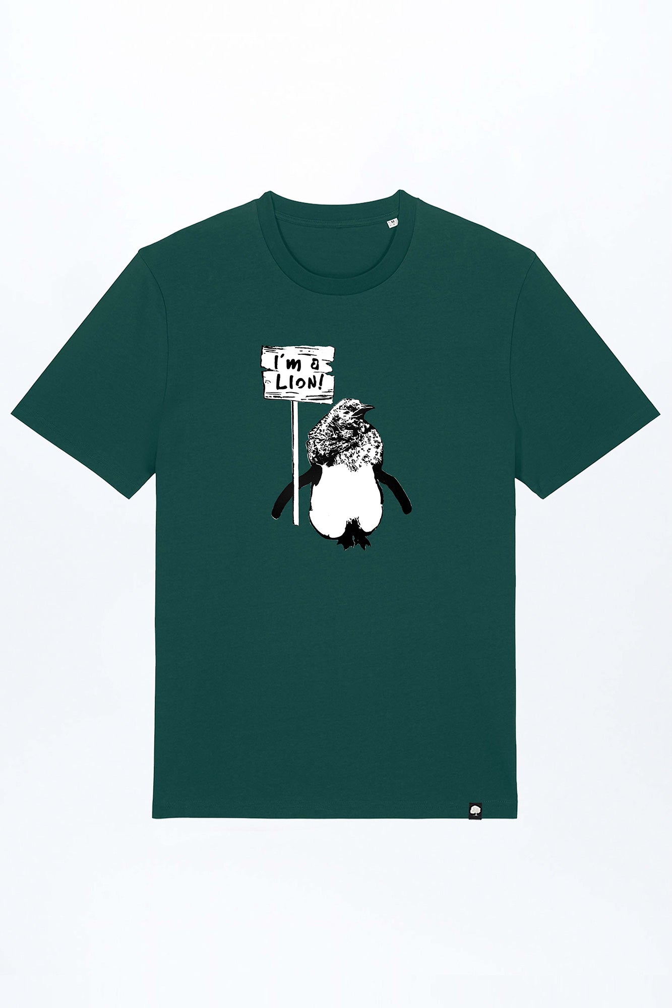 M-STTU169-I-Am-A-Lion-Basic-T-Shirt-aus-Bio-Baumwolle-Natuerliche-Mode-LAREX-Glazed-Green-Vorne1