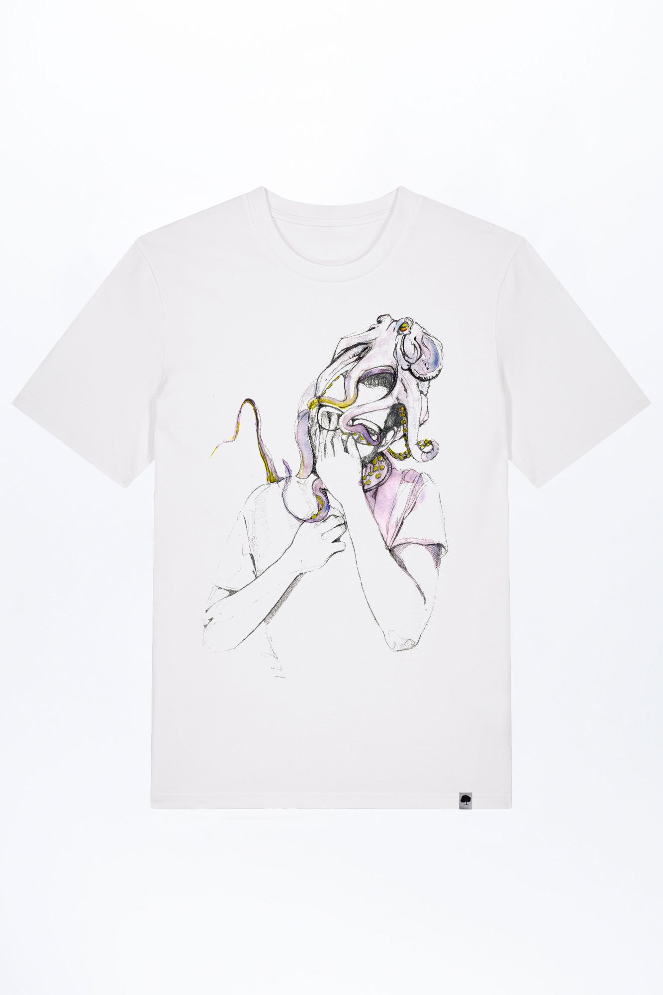 M-STTU169-T-Shirt-aus-Bio-Baumwolle-Crake-Head-White