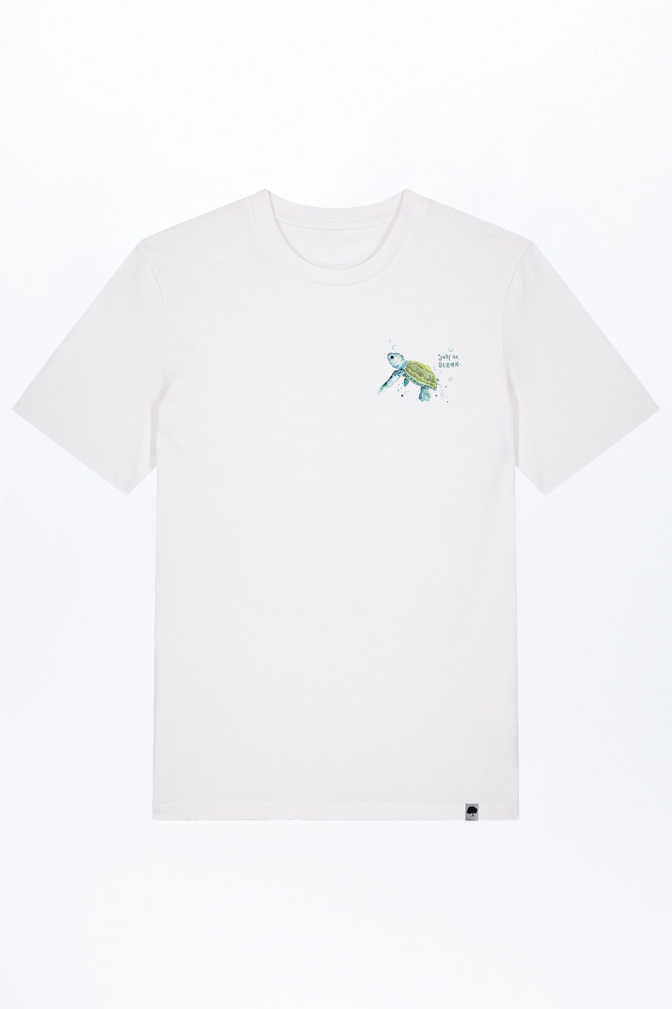 M-STTU169-T-Shirt-aus-Bio-Baumwolle-mit-Druck-Baby-Turtle-White