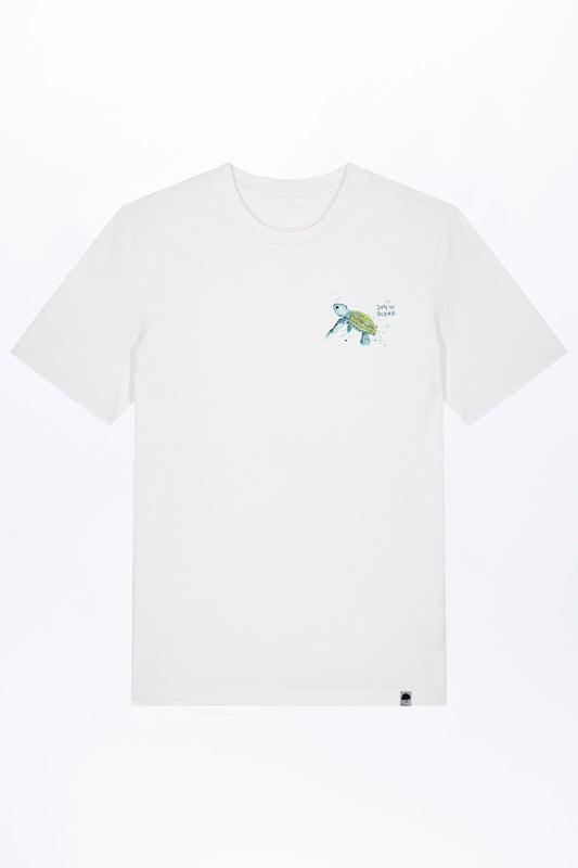 M-STTU169-T-Shirt-aus-Bio-Baumwolle-mit-Druck-Baby-Turtle-White
