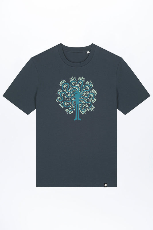 M-STTU169-T-Shirt-aus-Bio-Baumwolle-mit-Druck-Baum-Mensch-India-Ink-Grey