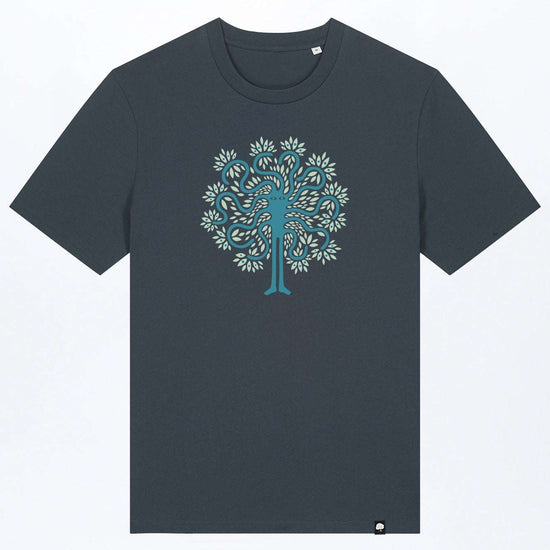 M-STTU169-T-Shirt-aus-Bio-Baumwolle-mit-Druck-Baum-Mensch-India-Ink-Grey