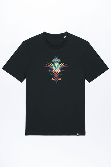 M-STTU169-T-Shirt-aus-Bio-Baumwolle-mit-Druck-Bird-of-Peace-Black