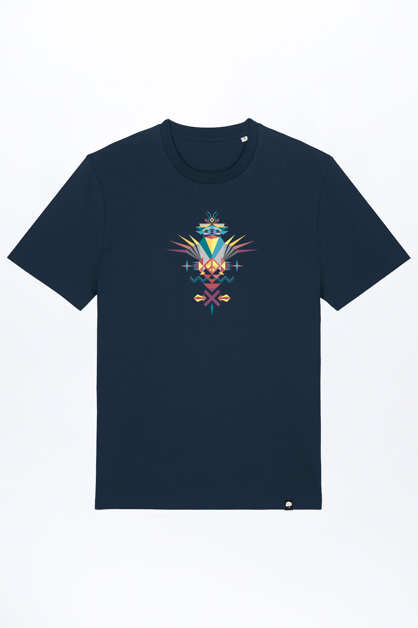 M-STTU169-T-Shirt-aus-Bio-Baumwolle-mit-Druck-Bird-of-Peace-French-Navy
