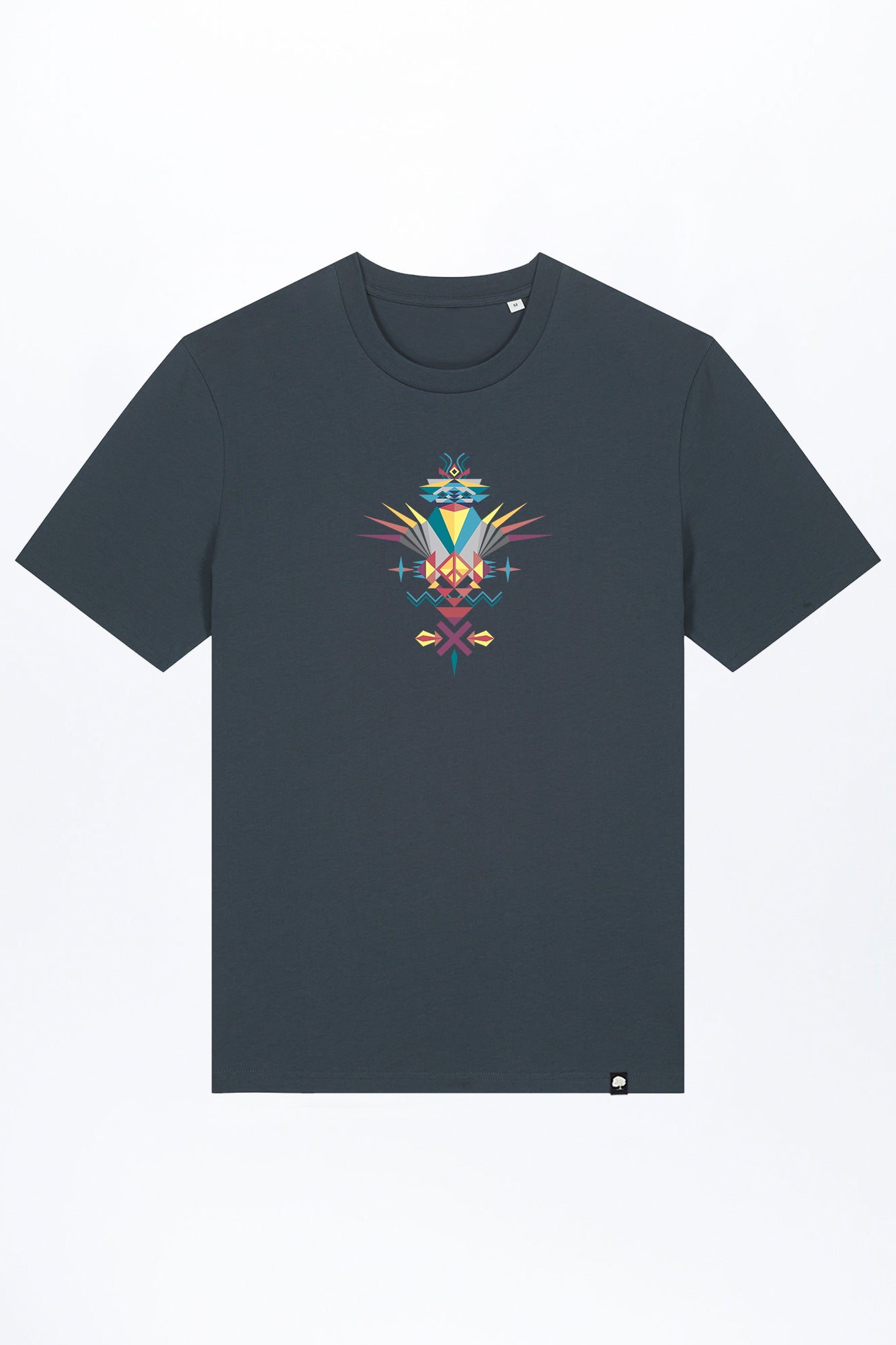M-STTU169-T-Shirt-aus-Bio-Baumwolle-mit-Druck-Bird-of-Peace-India-Ink-Grey