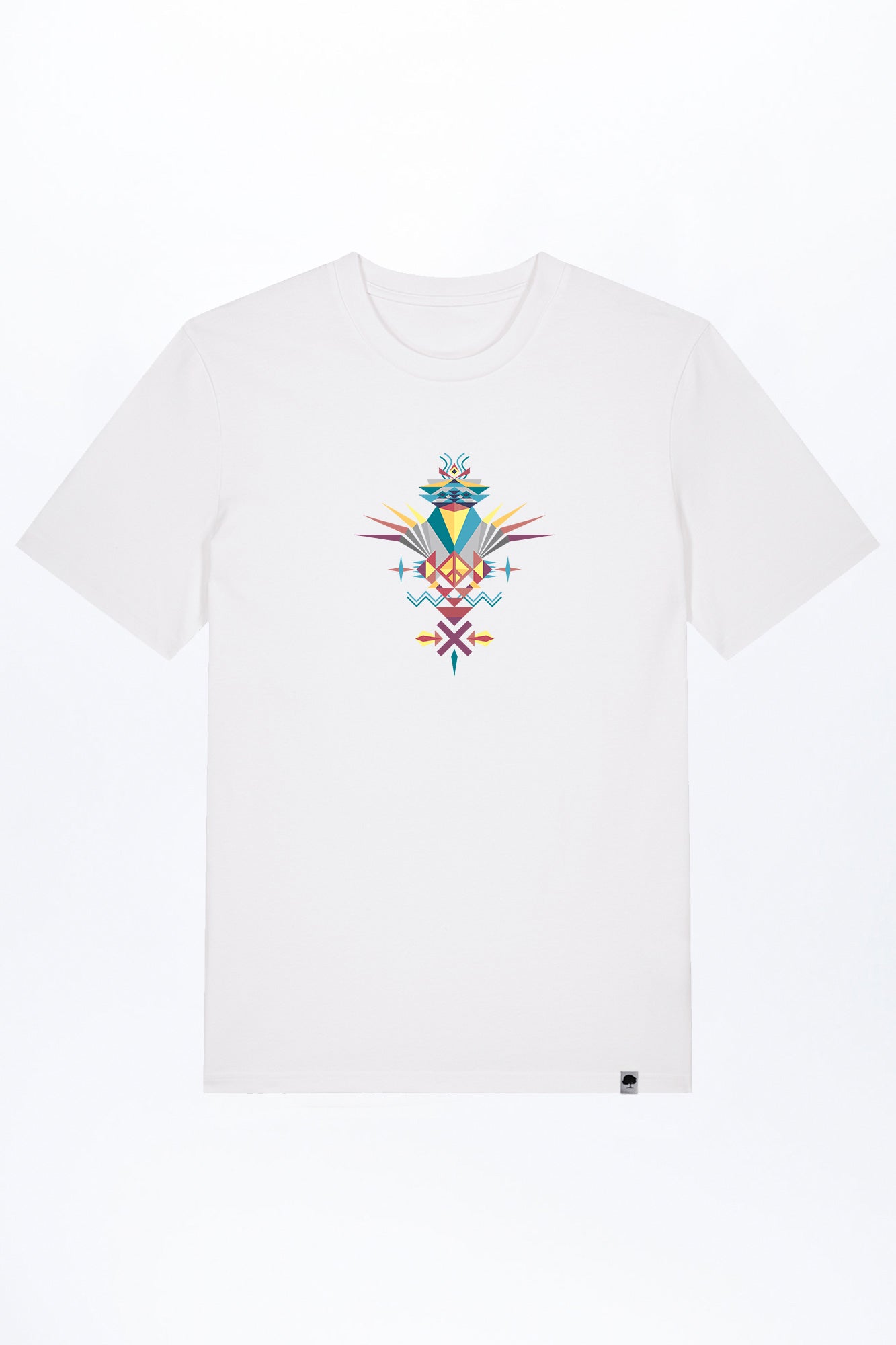 M-STTU169-T-Shirt-aus-Bio-Baumwolle-mit-Druck-Bird-of-Peace-White