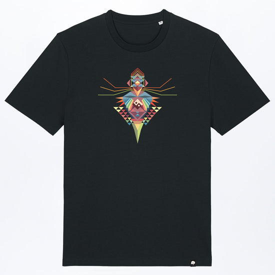 M-STTU169-T-Shirt-aus-Bio-Baumwolle-mit-Druck-Bird-of-Ying-Yang-Black