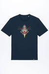 M-STTU169-T-Shirt-aus-Bio-Baumwolle-mit-Druck-Bird-of-Ying-Yang-French-Navy