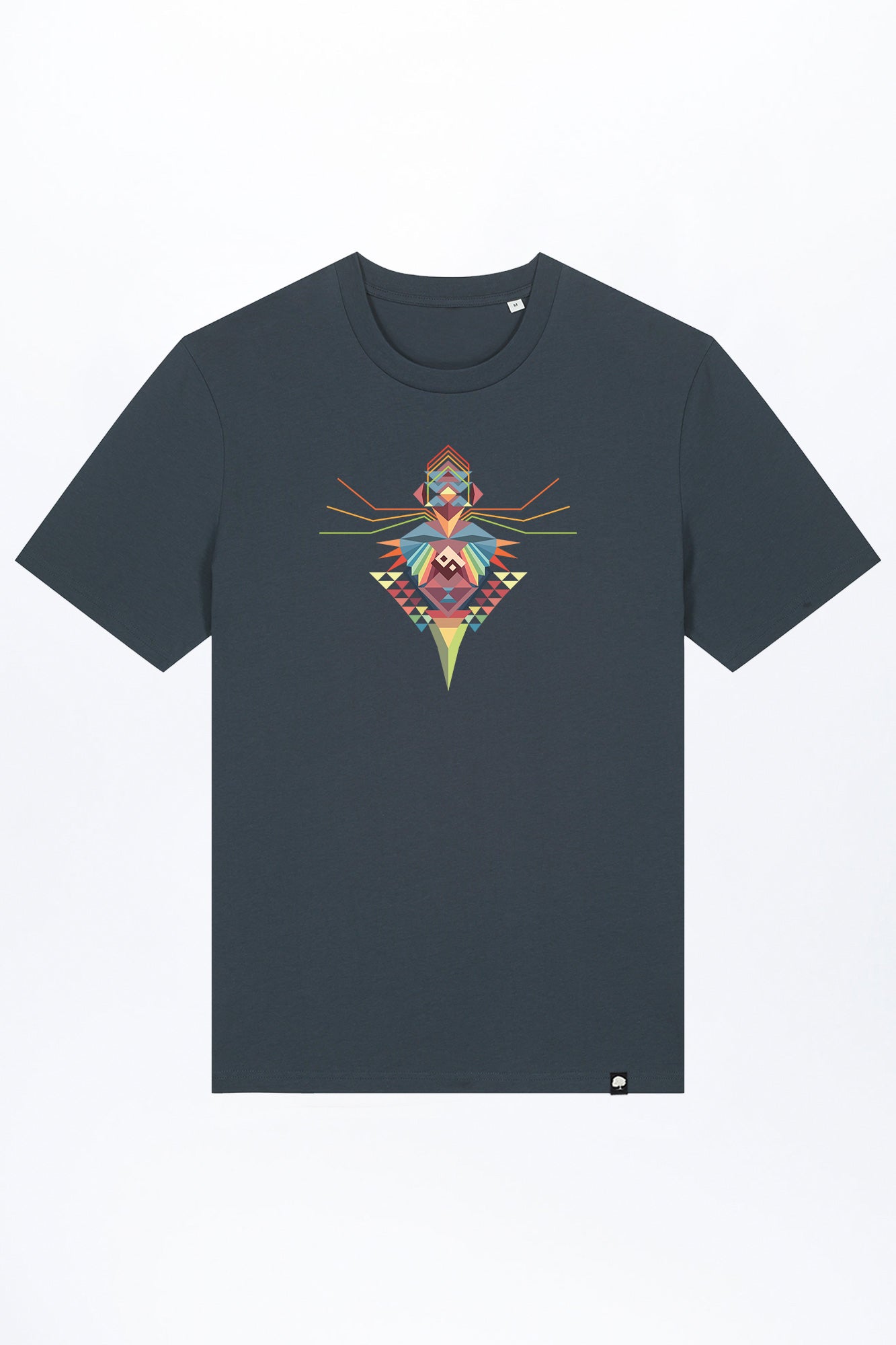 M-STTU169-T-Shirt-aus-Bio-Baumwolle-mit-Druck-Bird-of-Ying-Yang-India-ink_Grey