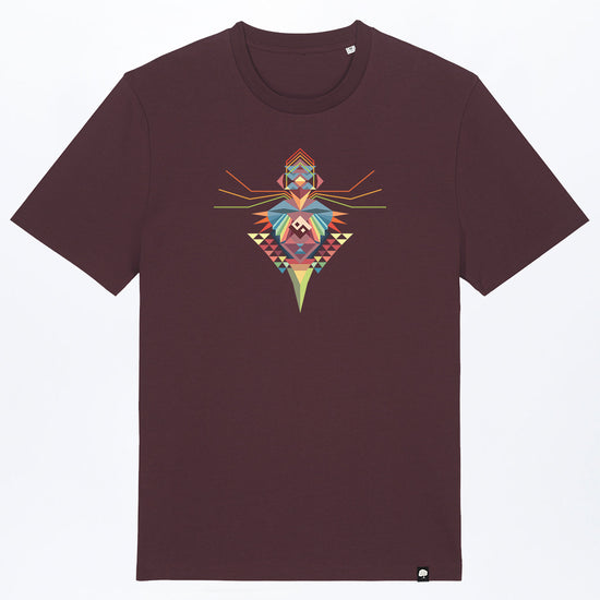 M-STTU169-T-Shirt-aus-Bio-Baumwolle-mit-Druck-Bird-of-Ying-Yang-Red-Brown