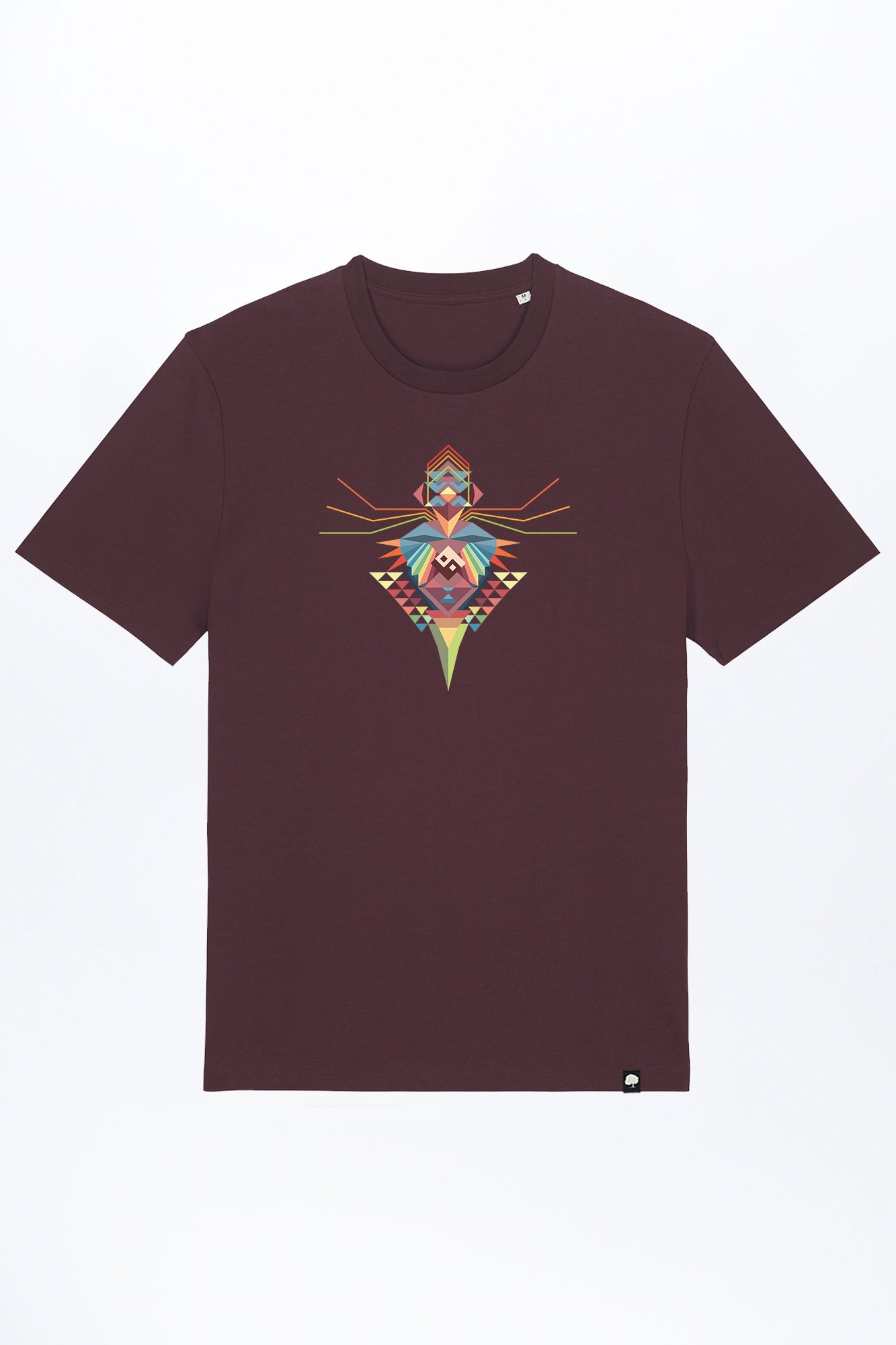 M-STTU169-T-Shirt-aus-Bio-Baumwolle-mit-Druck-Bird-of-Ying-Yang-Red-Brown