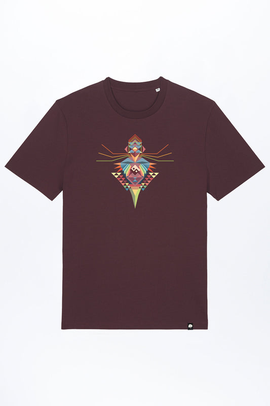M-STTU169-T-Shirt-aus-Bio-Baumwolle-mit-Druck-Bird-of-Ying-Yang-Red-Brown