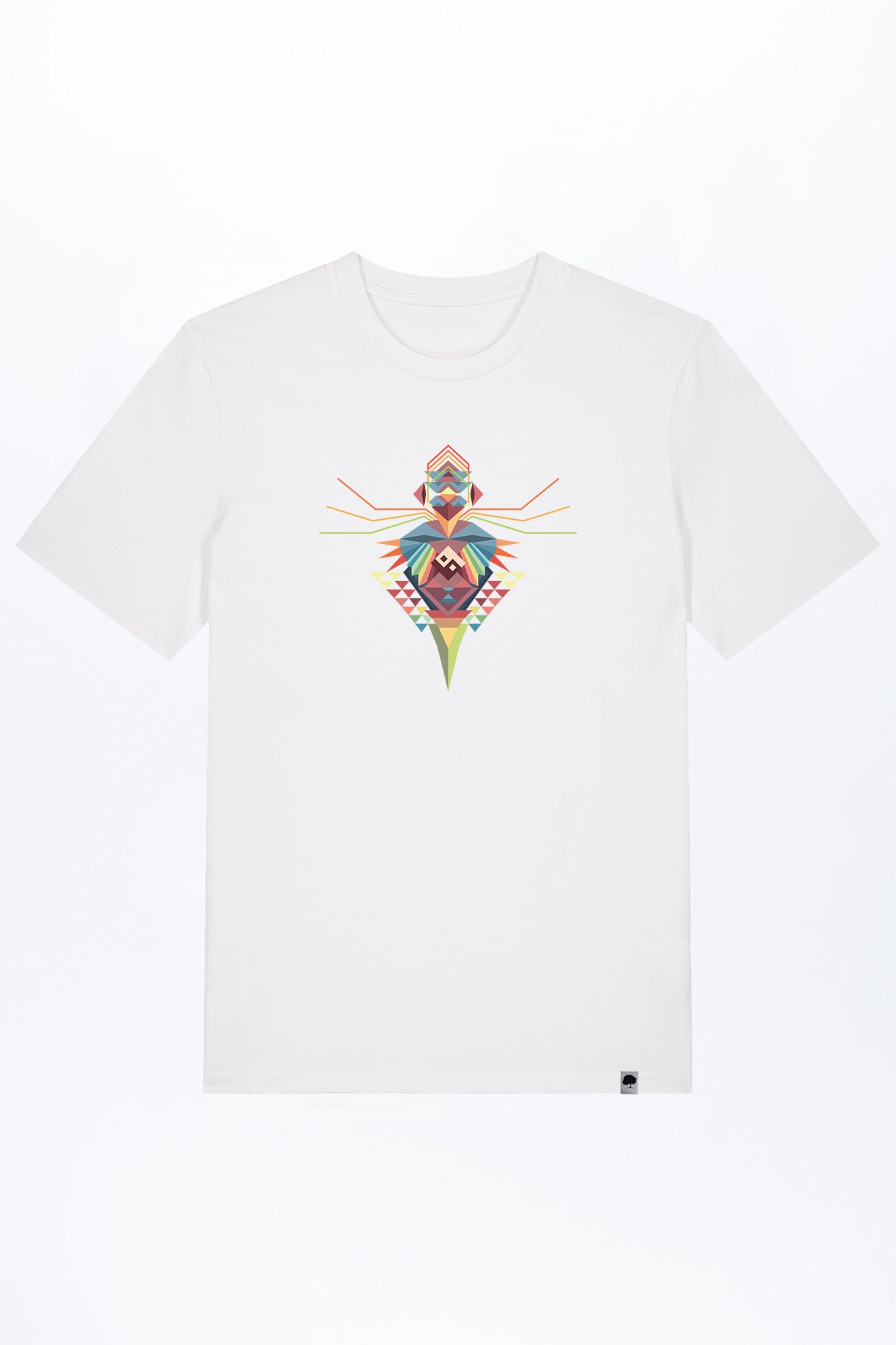 M-STTU169-T-Shirt-aus-Bio-Baumwolle-mit-Druck-Bird-of-Ying-Yang-White