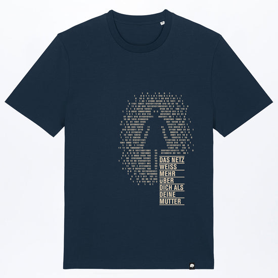 M-STTU169-T-Shirt-aus-Bio-Baumwolle-mit-Druck-Deine-Mutter-French-Navy