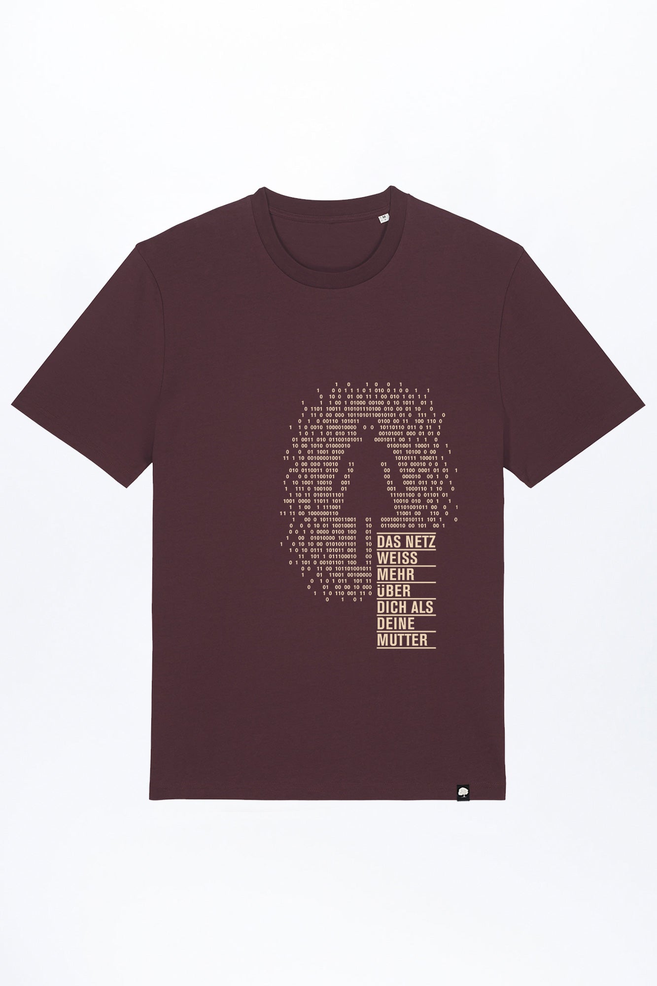 M-STTU169-T-Shirt-aus-Bio-Baumwolle-mit-Druck-Deine-Mutter-Red-Brown