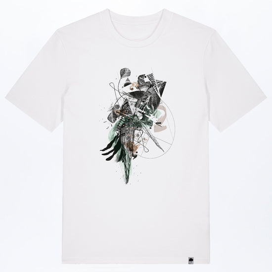 M-STTU169-T-Shirt-aus-Bio-Baumwolle-mit-Druck-Disorder-White