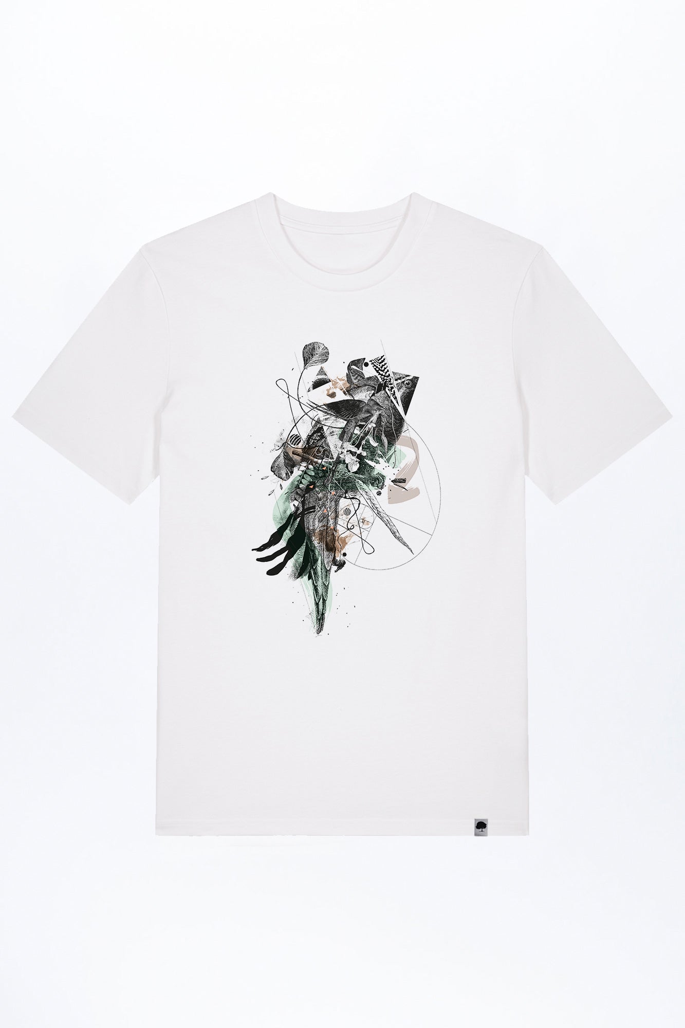 M-STTU169-T-Shirt-aus-Bio-Baumwolle-mit-Druck-Disorder-White