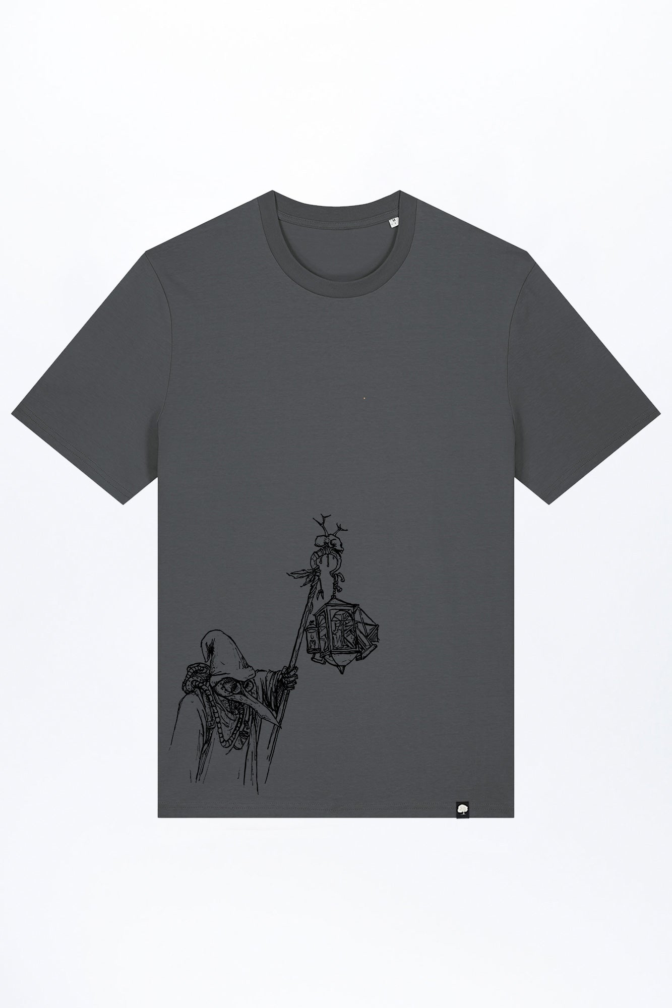 M-STTU169-T-Shirt-aus-Bio-Baumwolle-mit-Druck-Dr-Schnabel-Anthracite