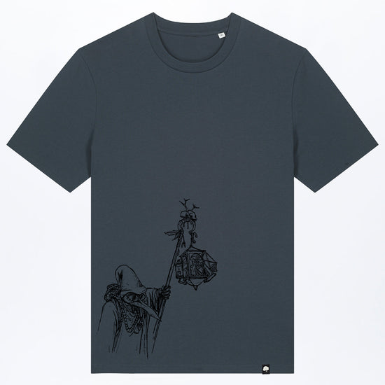 M-STTU169-T-Shirt-aus-Bio-Baumwolle-mit-Druck-Dr-Schnabel-India-Ink-Grey