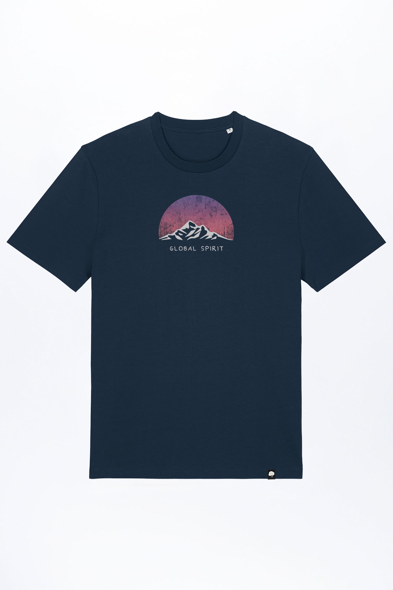 M-STTU169-T-Shirt-aus-Bio-Baumwolle-mit-Druck-Free-Spirit-French-Navy