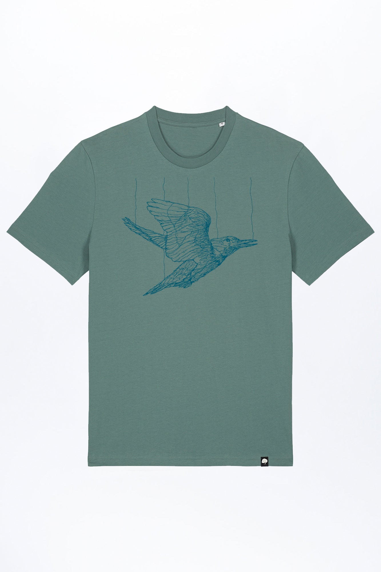 M-STTU169-T-Shirt-aus-Bio-Baumwolle-mit-Druck-Freedom-Bird-Green-Bay