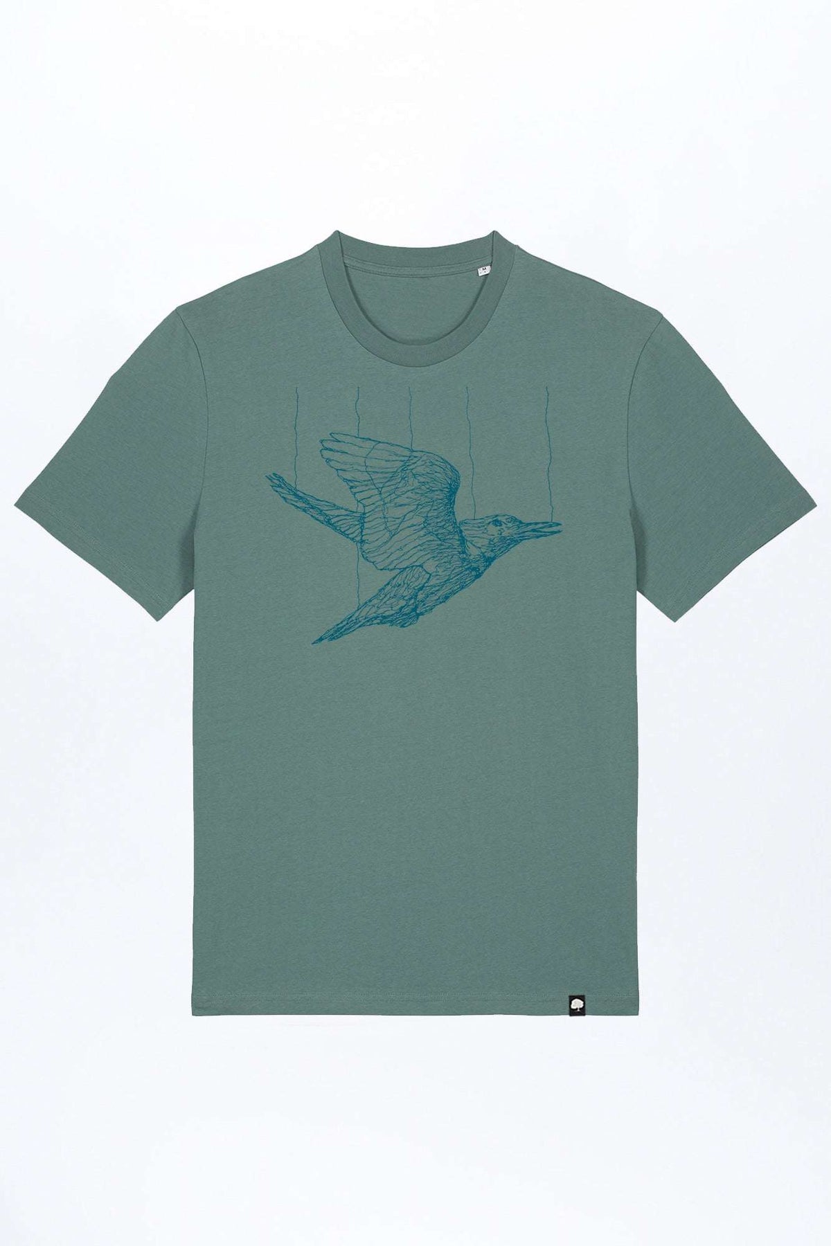 M-STTU169-T-Shirt-aus-Bio-Baumwolle-mit-Druck-Freedom-Bird-Green-Bay