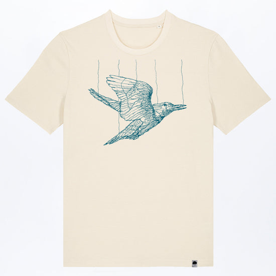 M-STTU169-T-Shirt-aus-Bio-Baumwolle-mit-Druck-Freedom-Bird-Natural-Rasew