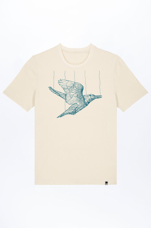 M-STTU169-T-Shirt-aus-Bio-Baumwolle-mit-Druck-Freedom-Bird-Natural-Rasew