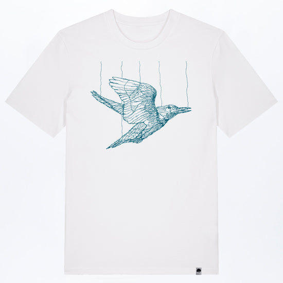 M-STTU169-T-Shirt-aus-Bio-Baumwolle-mit-Druck-Freedom-Bird-White