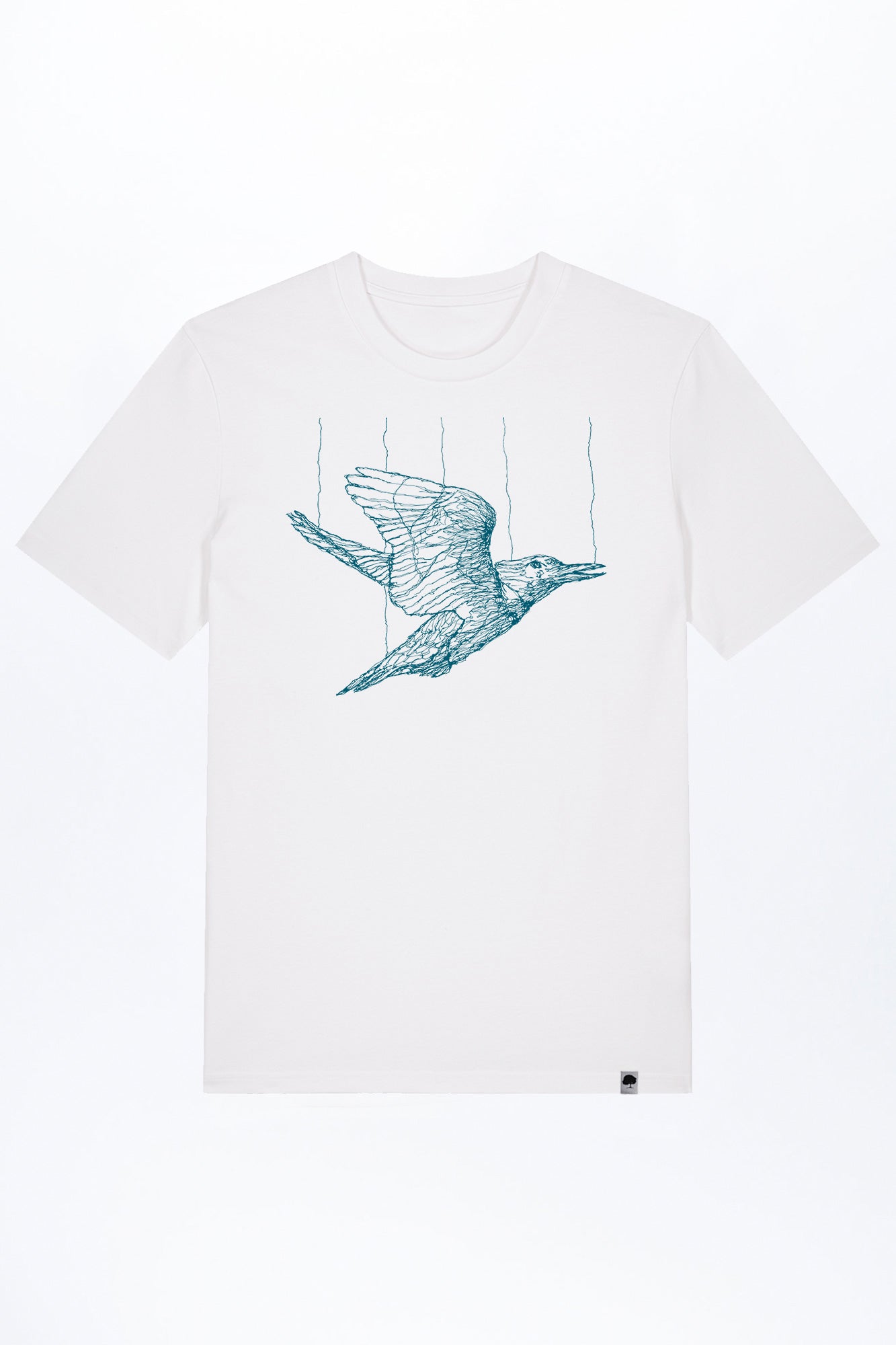 M-STTU169-T-Shirt-aus-Bio-Baumwolle-mit-Druck-Freedom-Bird-White