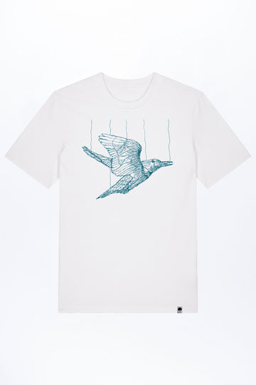 M-STTU169-T-Shirt-aus-Bio-Baumwolle-mit-Druck-Freedom-Bird-White
