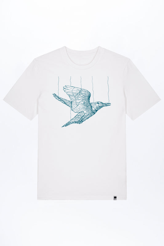 M-STTU169-T-Shirt-aus-Bio-Baumwolle-mit-Druck-Freedom-Bird-White