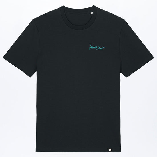 M-STTU169-T-Shirt-aus-Bio-Baumwolle-mit-Druck-Green-Shirts-Typo-Black